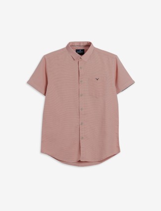 Pioneer peach half sleeve shirt