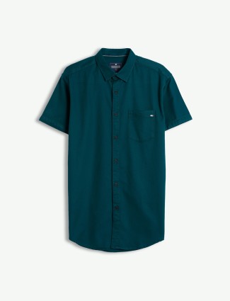 Pioneer rama green half sleeve cotton shirt