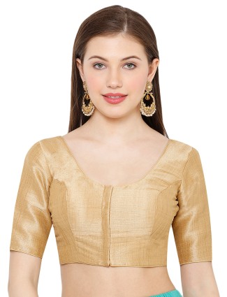 Plain silk gold blouse