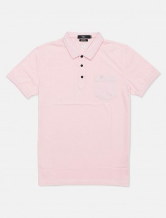 Psoulz pink solid half sleeves t-shirt