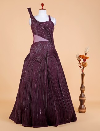 Purple designer gown