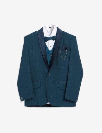 Rama blue texture coat suit