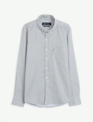 Relay cotton printed off white shirt