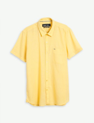 Relay plain yellow cotton shirt
