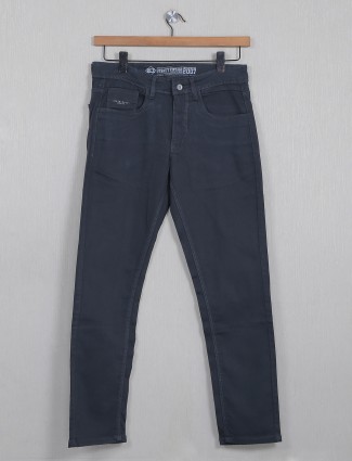 Rex Straut charcoal grey solid denim jeans
