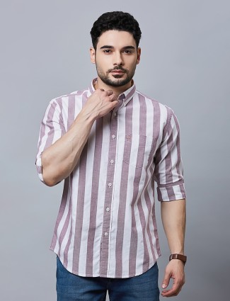 River Blue mauve pink stripe shirt