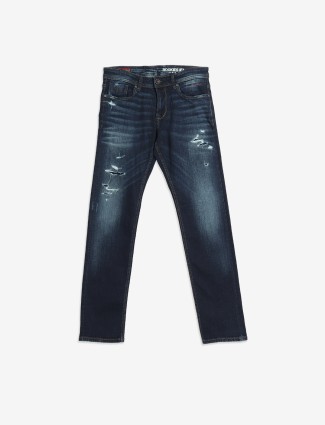 ROOKIES navy ripped lennon fit jeans