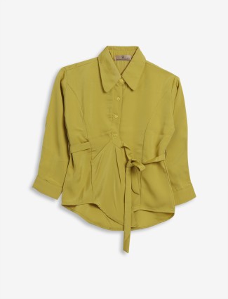Roxy lime green polyester top