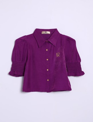 Roxy purple plain shirt