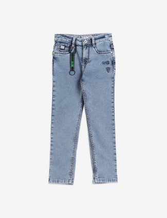 Ruff light blue solid denim jeans
