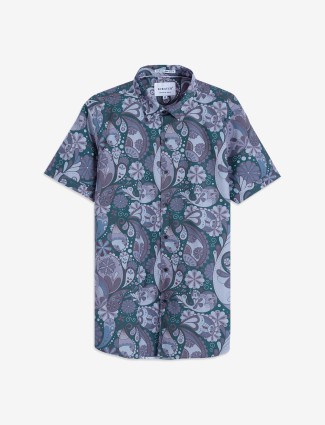 Scratch green and grey printed shirt
