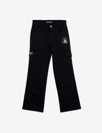 Silver Cross black solid cargo jeans