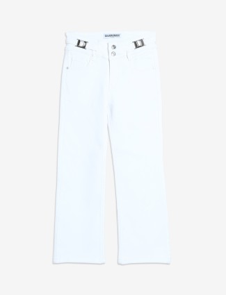 Silver Cross white solid jeans