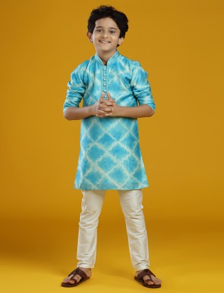 Aqua silk festive wear boys kurta suit