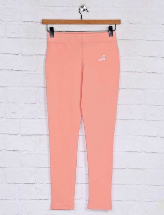Solid peach track pant in cotton