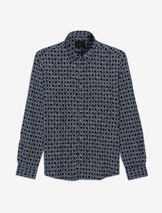 Spykar grey cotton printed shirt