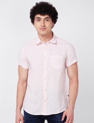 SPYKAR light pink linen shirt