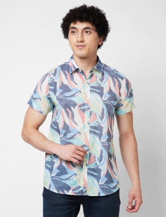 Spykar multi color printed shirt