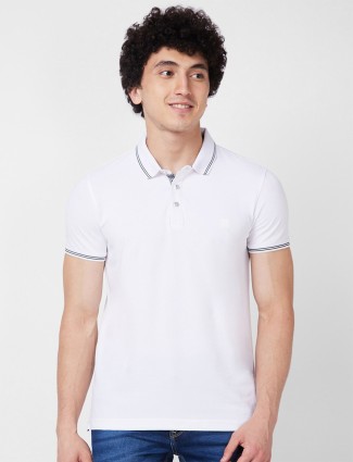 SPYKAR plain white half sleeve t-shirt
