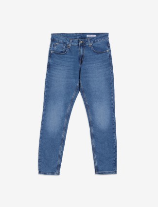 Spykar washed blue slim fit jeans