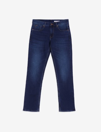 Spykar washed dark blue slim fit jeans