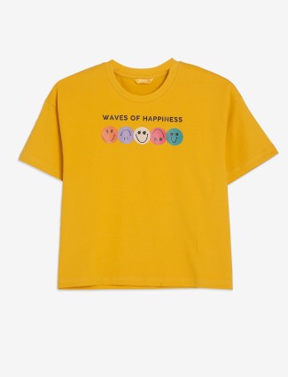 SPYKAR yellow printed t-shirt