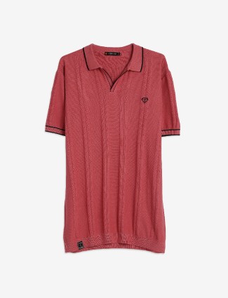 Stride coral pink cotton polo t-shirt