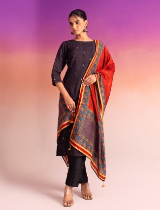 Stunning black silk kurti set