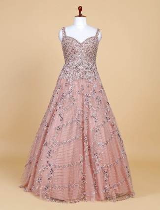 Stunning peach net gown