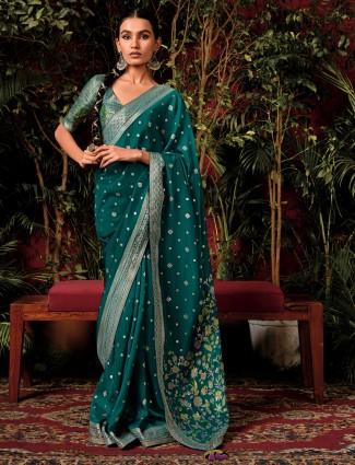Stunning rama blue saree