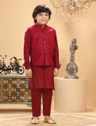 Stunning red silk waistcoat set
