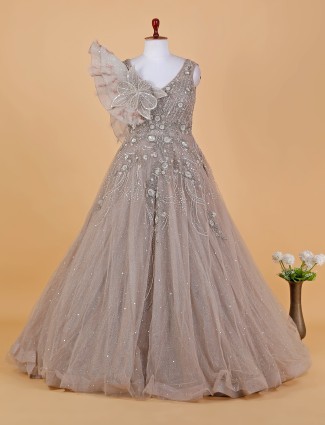 Stylish grey net gown