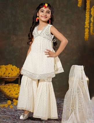 Party Wear Peach Kids Girls Sharara suit by Anokhi at Rs.0/Piece in mumbai  offer by Anokkhi Girls Wear