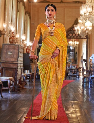 Saffron Yellow South Silk Saree – MySilkLove-atpcosmetics.com.vn