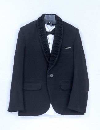 Terry rayon reception wear coat suit in black