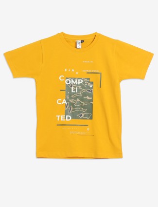 TIMBUKTU yellow printed half sleeve t-shirt