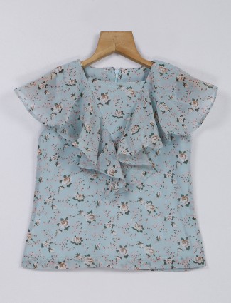 Tiny Girl blue printed georgette top