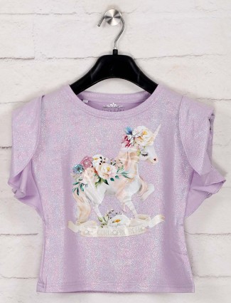 Tiny Girl violet printed cotton top