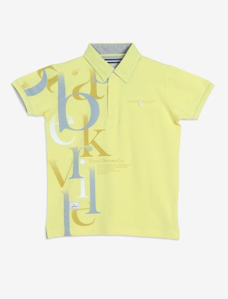 TREND cotton yellow polo t-shirt