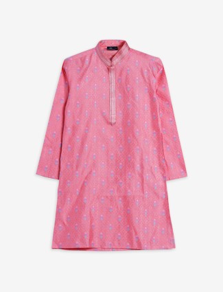 Trendy pink silk kurta suit
