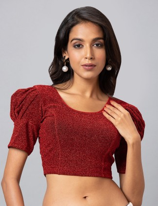 Trendy red ready made blouse