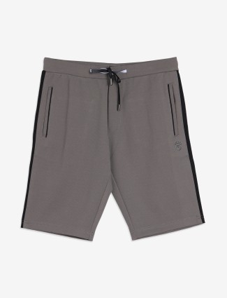 TYZ dark grey solid cotton shorts