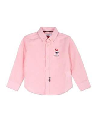 U S POLO ASSN baby pink full sleeves shirt