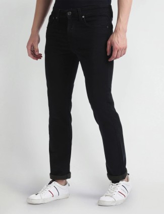 U S POLO ASSN black solid skinny jeans