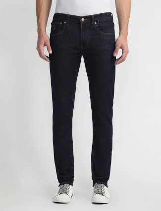 U S POLO ASSN blue solid skinny fit jeans