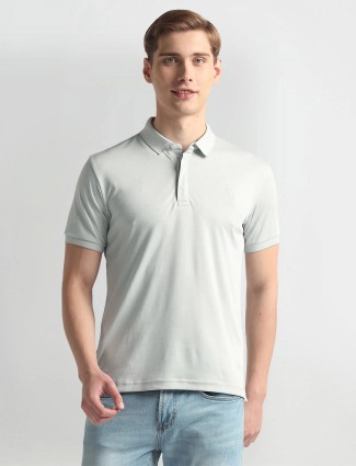 U S POLO ASSN grey plain cotton t-shirt