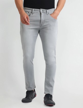 U S POLO ASSN grey washed slim fit jeans