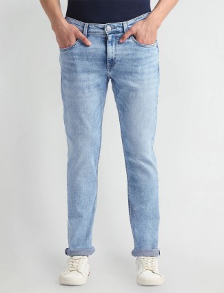 U S POLO ASSN latest sky blue washed jeans