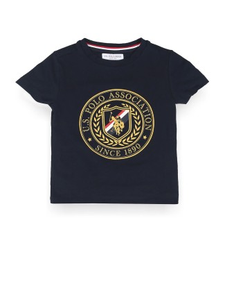 U S POLO ASSN navy half sleeve printed t-shirt
