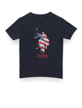 U S POLO ASSN navy printed half sleeve t-shirt